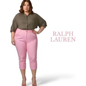Vintage 90s Ralph Lauren Pink Capri Pants NWT Plus Size 22W